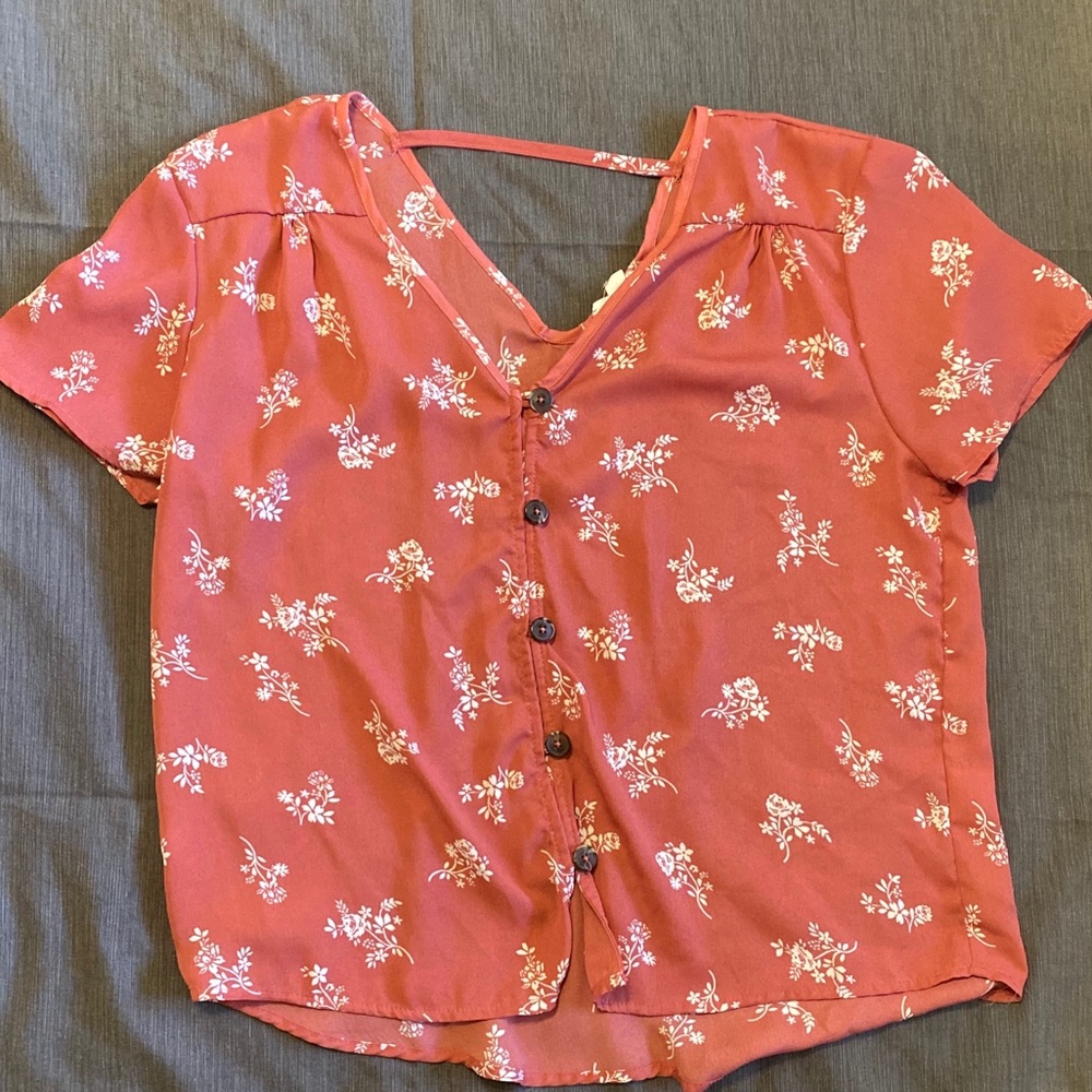 PINK ROSE Floral Blouse